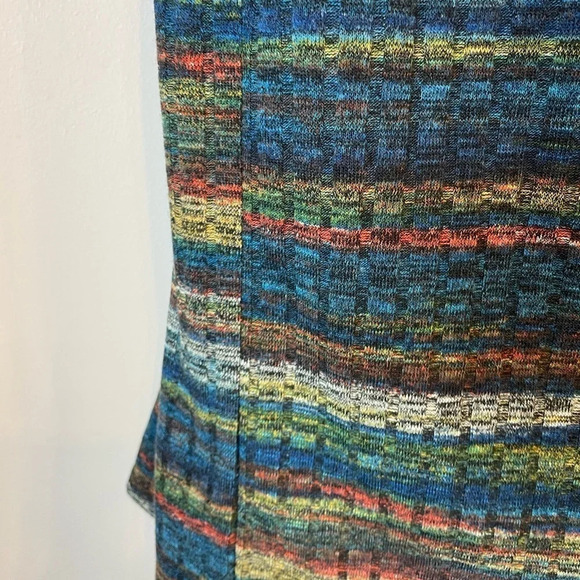 Monteau | Women's Midi Bodycon Multicolor Striped Sleeveless Sweater Dress Large - Picture 4 of 6